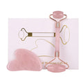 Rose quartz facial roller tool